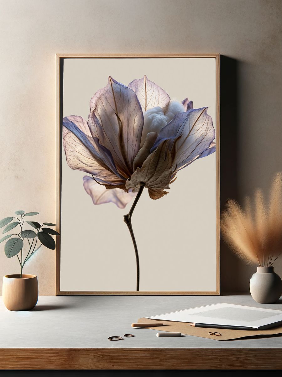 Translucent Flower Botanical Print. — room view 2