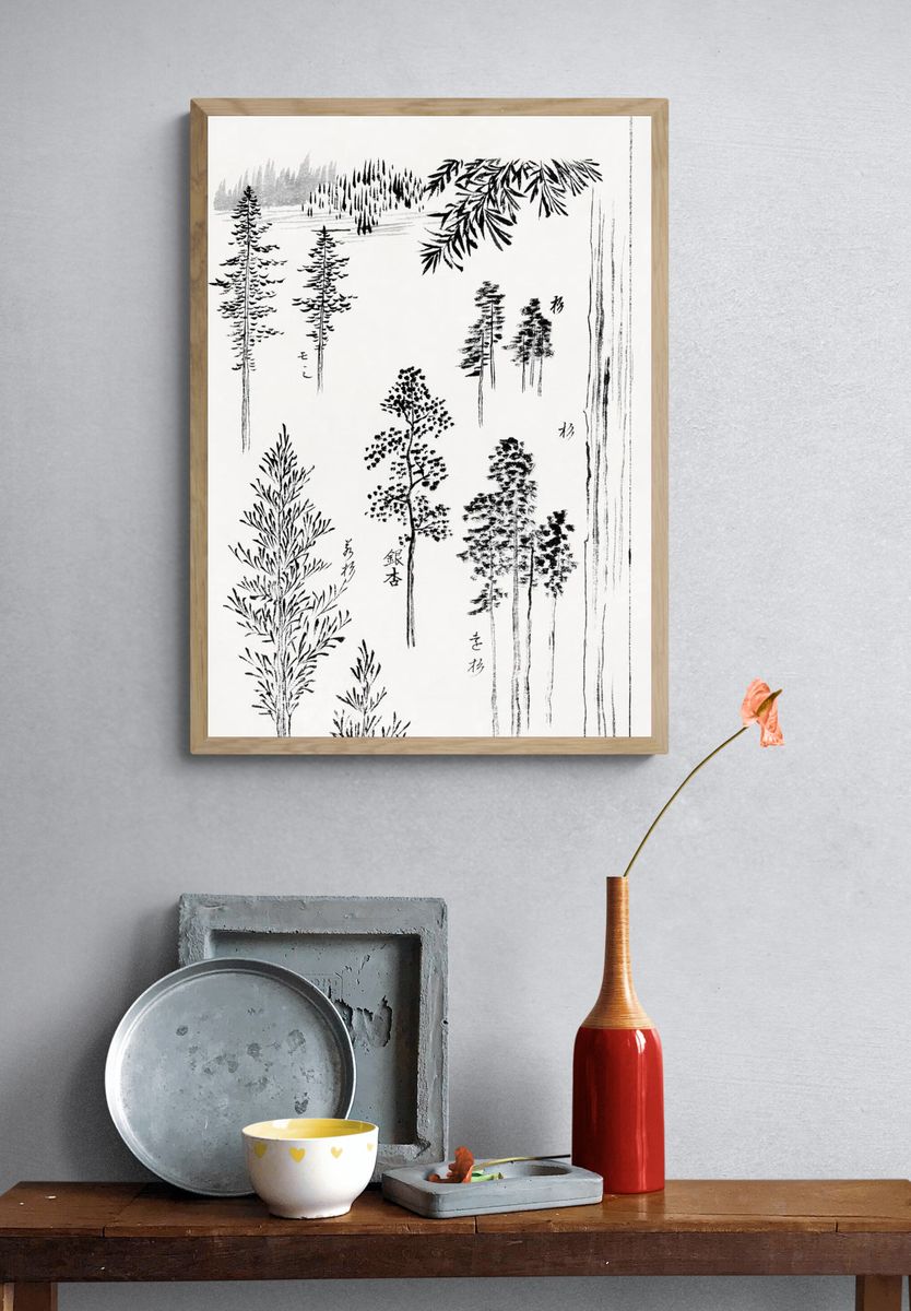 Hokusai's pine trees (1800-1900) vintage. — room view 3