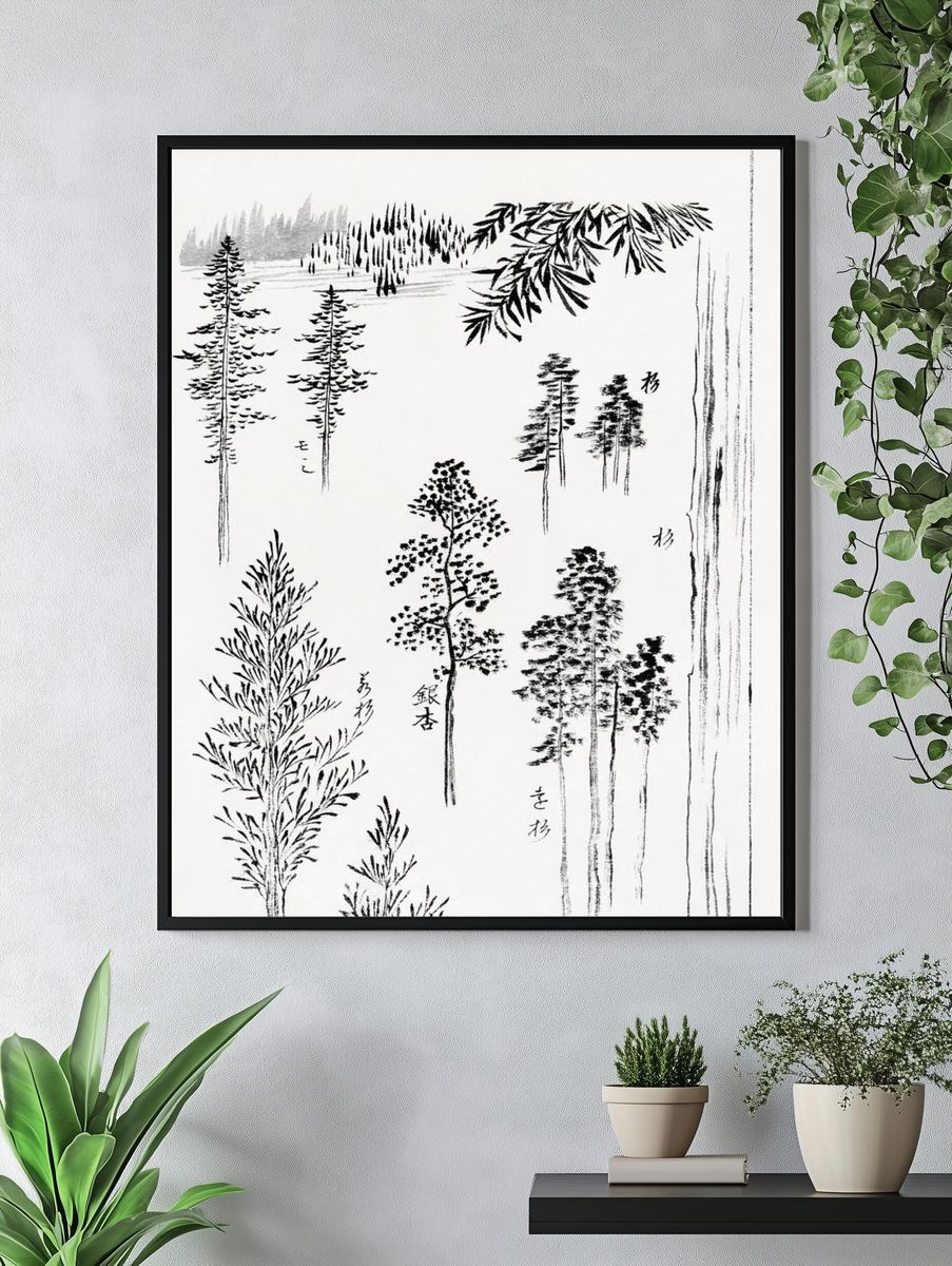 Hokusai's pine trees (1800-1900) vintage. — room view 4