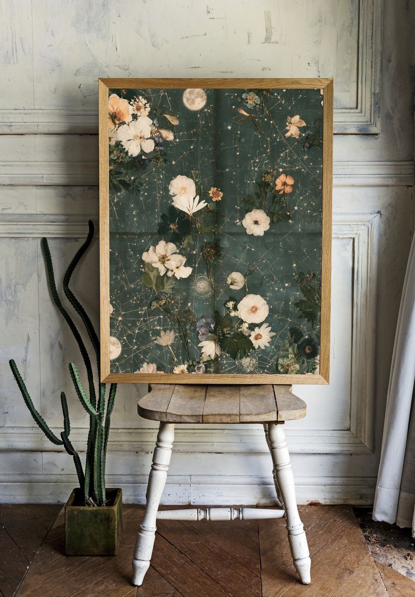Celestial Floral Botanical Print. — room view 1