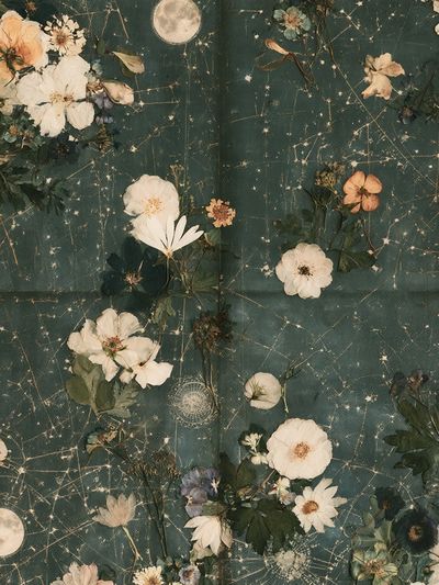Celestial Floral Botanical Print. poster