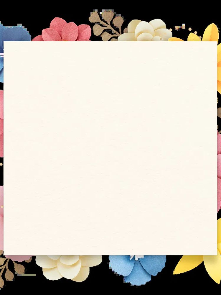 Wild flower decorated paper frame. poster detail
