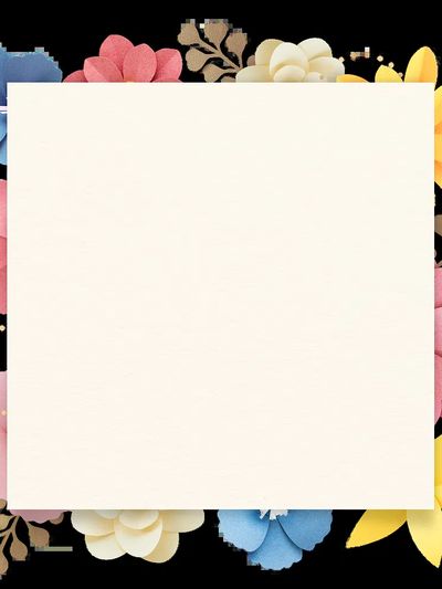 Wild flower decorated paper frame.