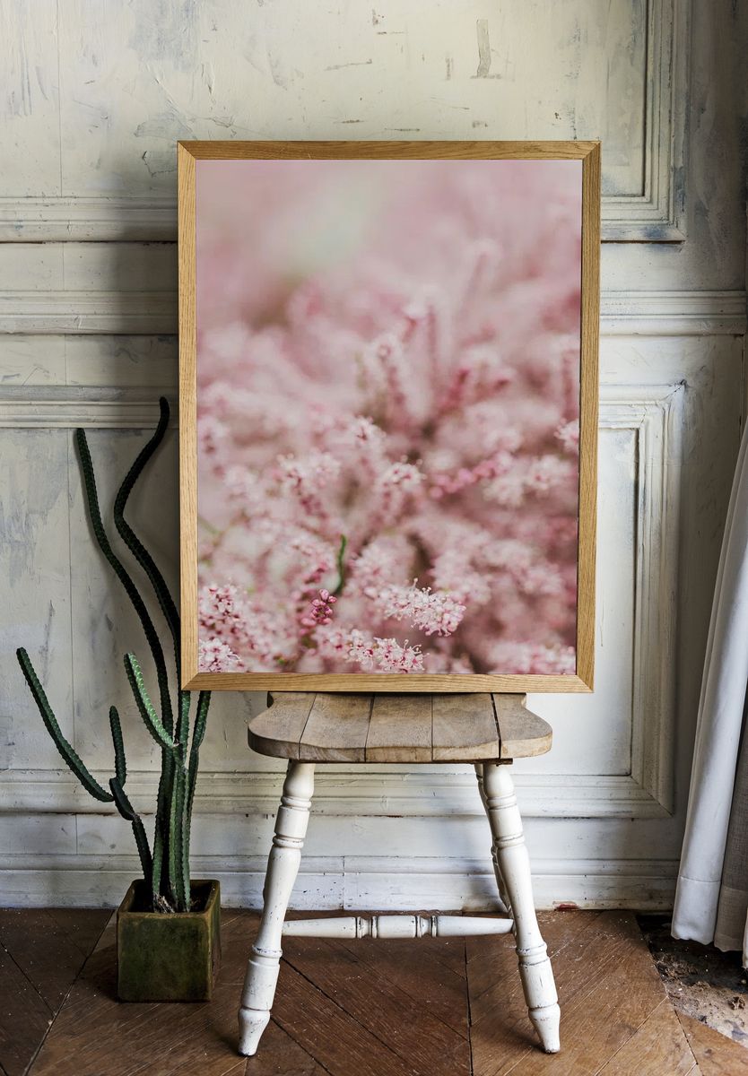 Pink flowers phone wallpaper spring. — room view 1