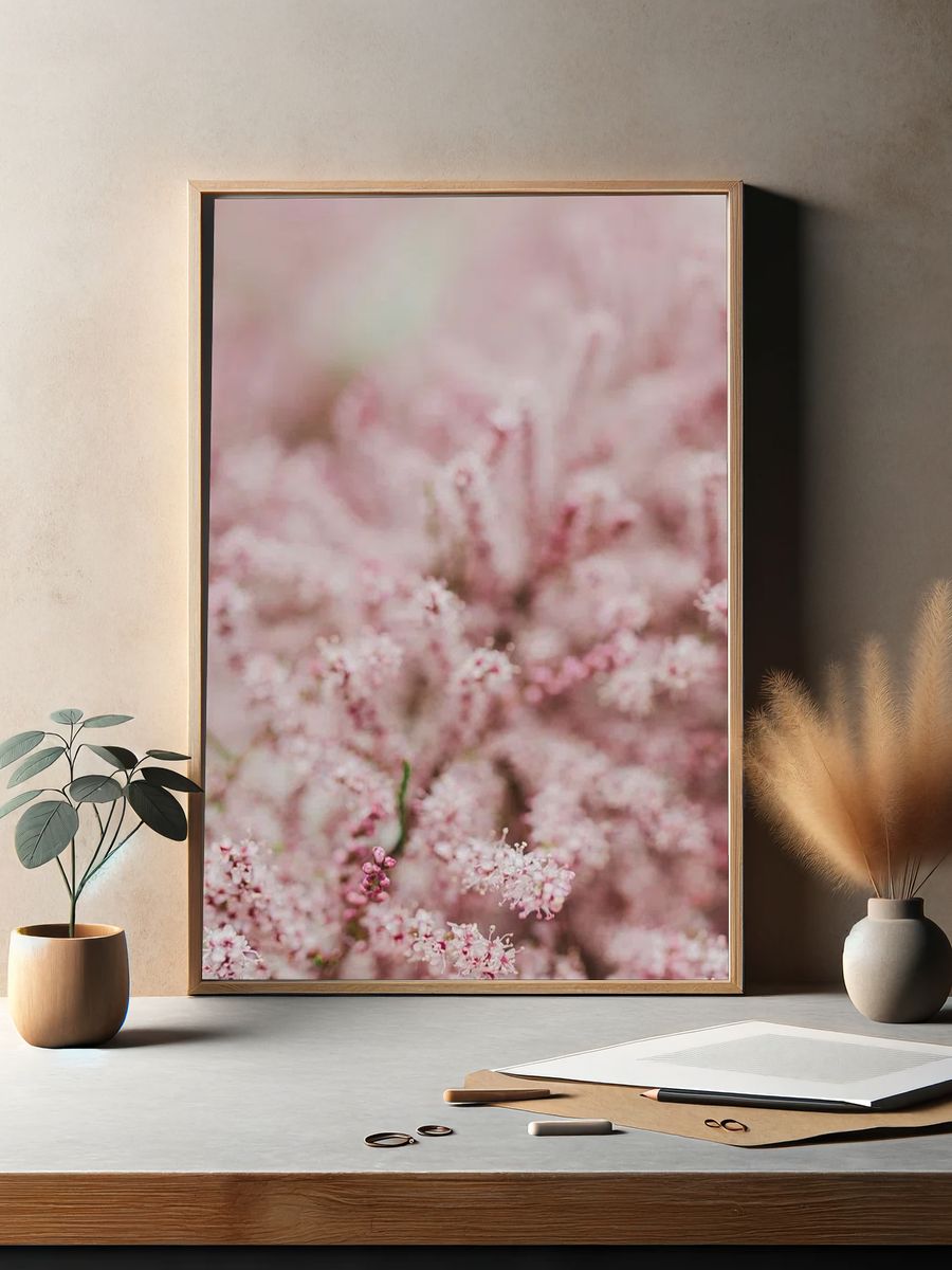 Pink flowers phone wallpaper spring. — room view 2