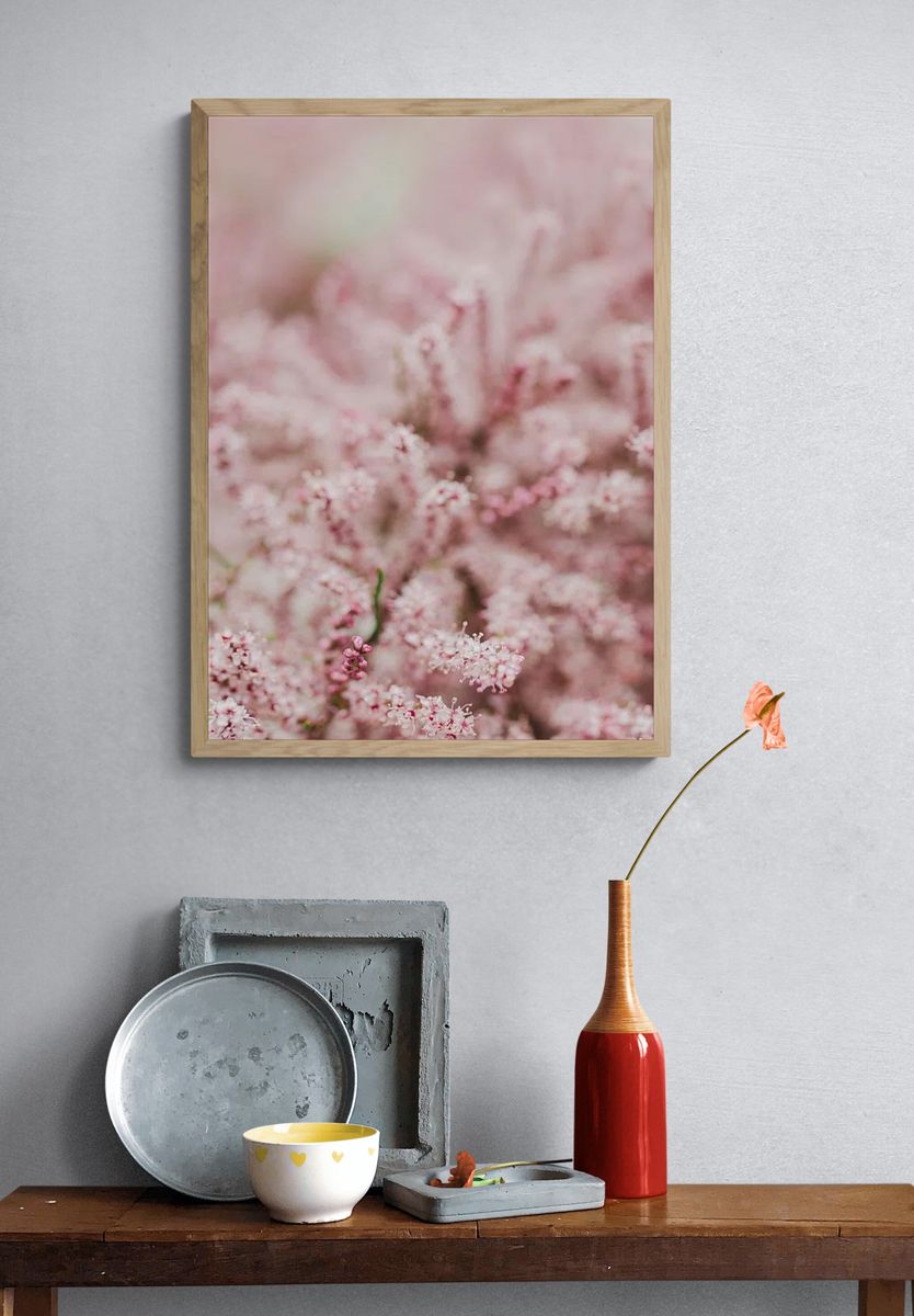 Pink flowers phone wallpaper spring. — room view 3