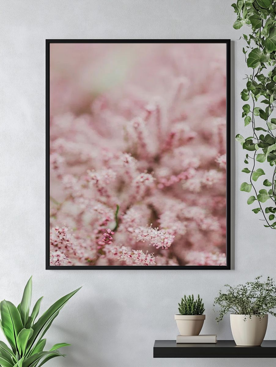 Pink flowers phone wallpaper spring. — room view 4