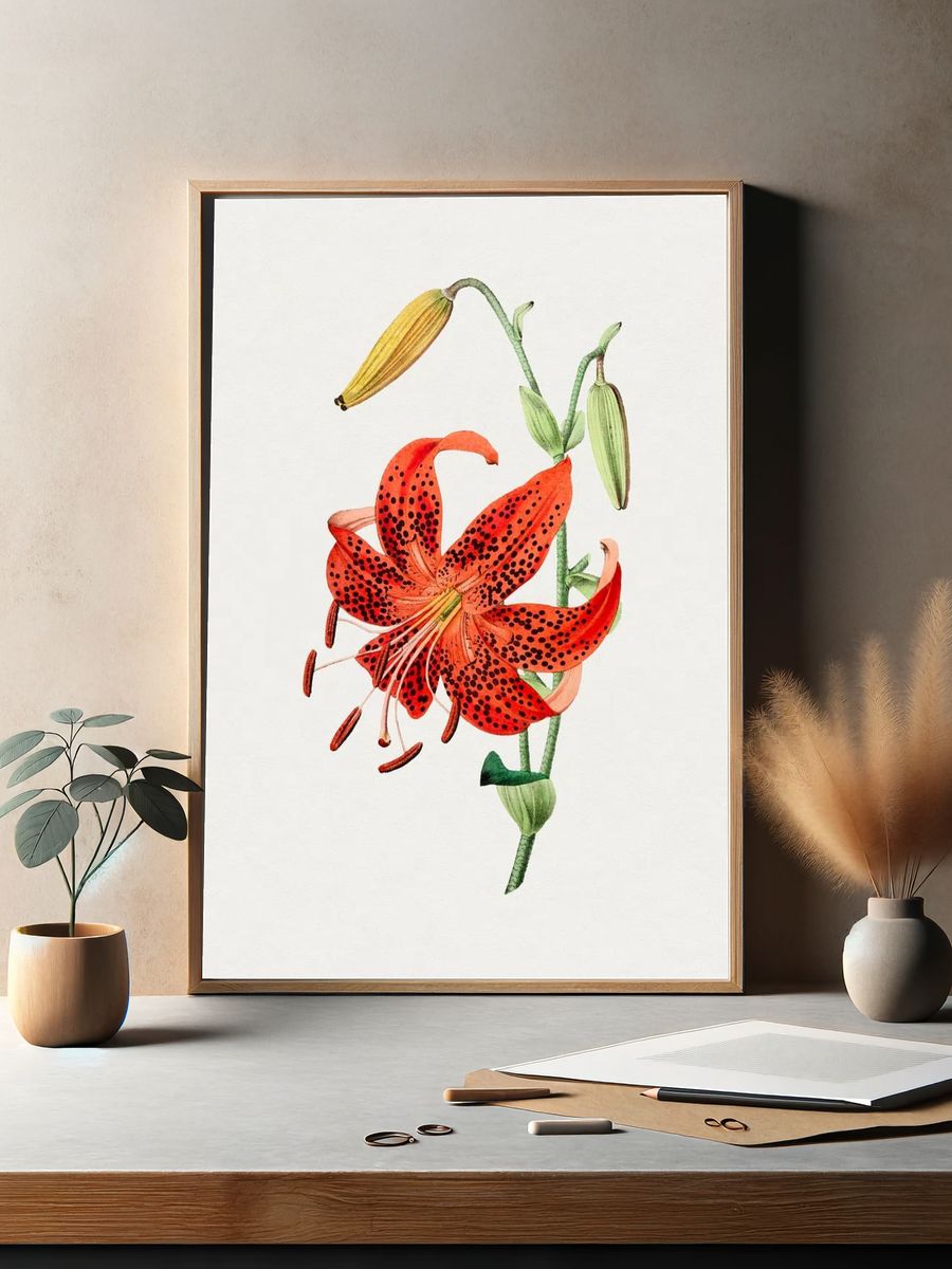 Hand drawn tiger lily. Original. — room view 2