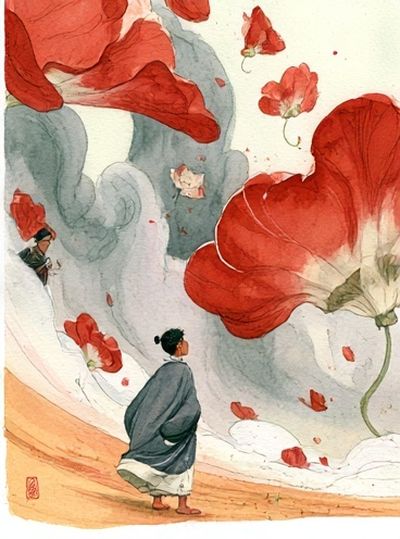 Red Poppies Watercolor Print.