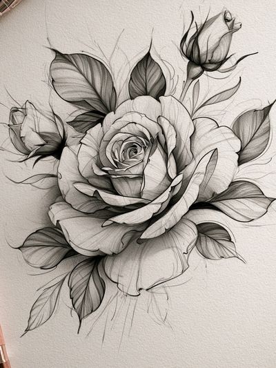 Rose Sketch Botanical Print.