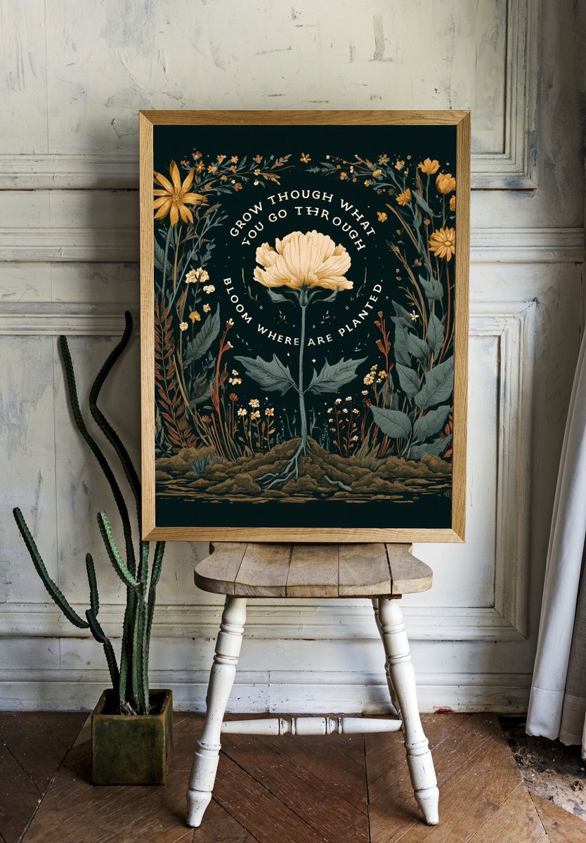 Grow Through What You Go Through Poster. room preview