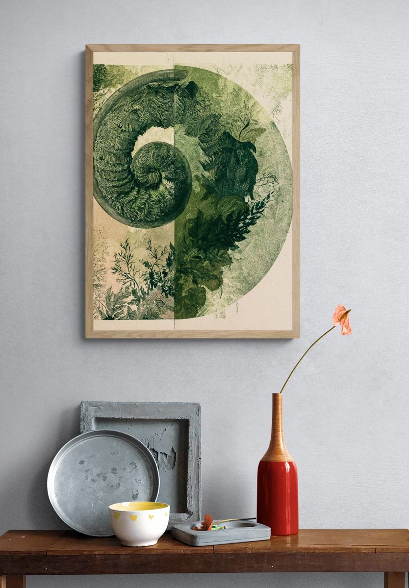 Botanical Spiral Collage Print. — room view 3