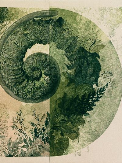 Botanical Spiral Collage Print.