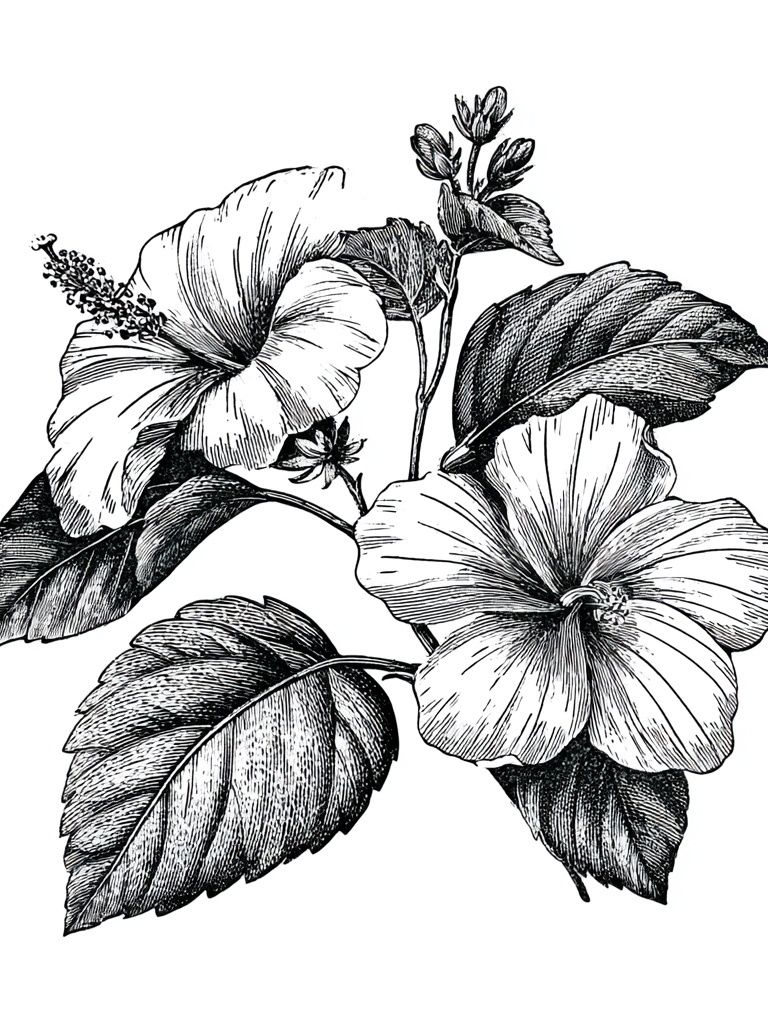 Floral Heart Line Art Poster. poster — botanical art