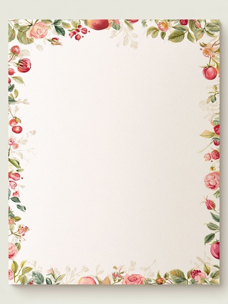 Floral Border Watercolor Print. poster detail