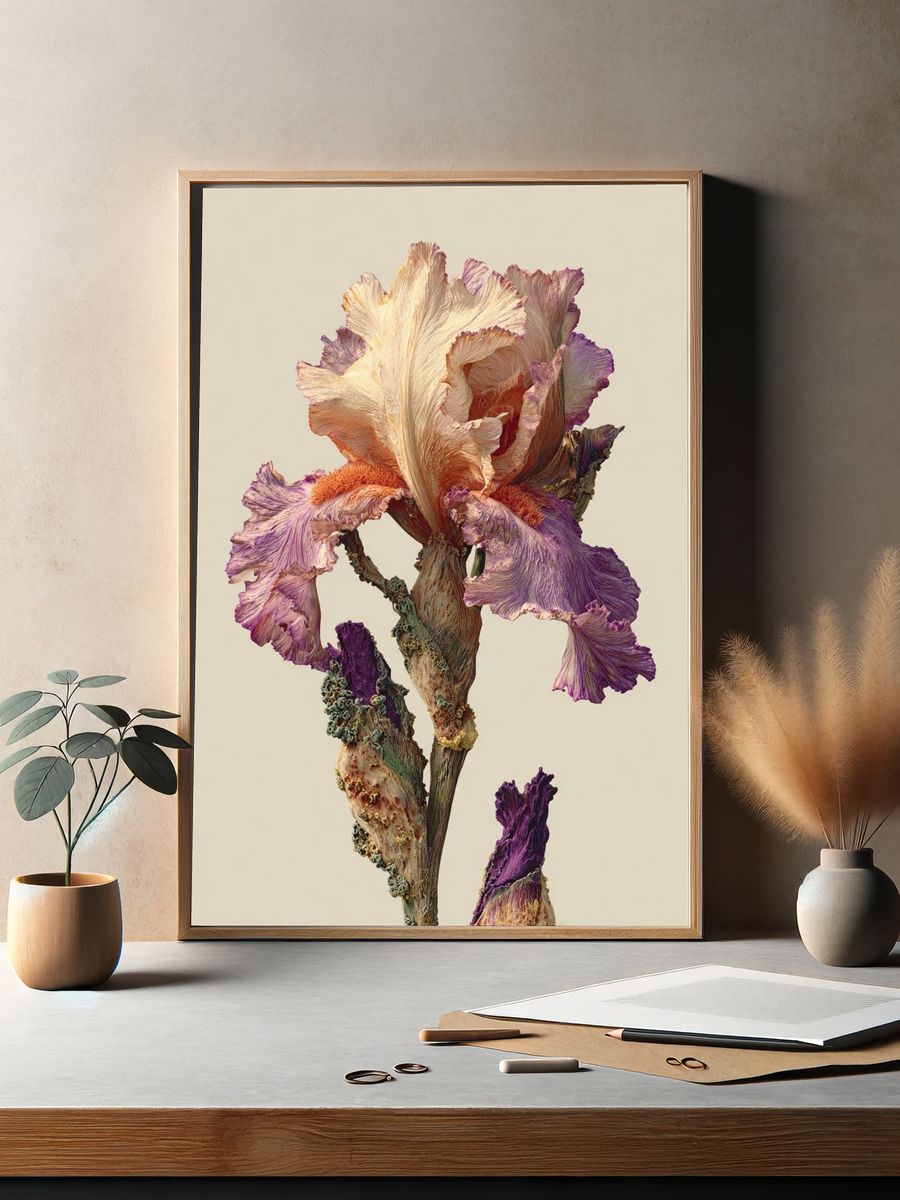 Pressed Iris Botanical Print. — room view 2