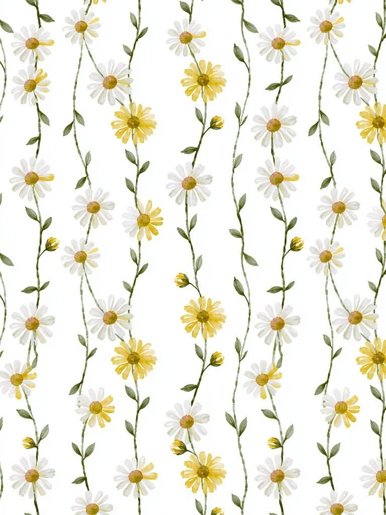 Daisy Vine Watercolor Print. poster — botanical art
