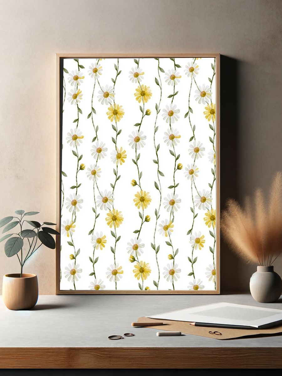 Daisy Vine Watercolor Print. — room view 2