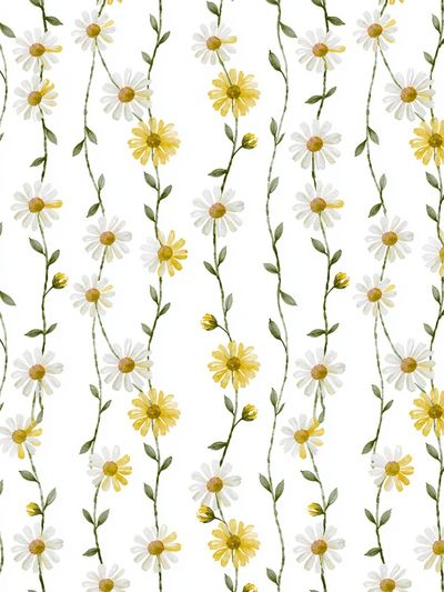 Daisy Vine Watercolor Print. poster