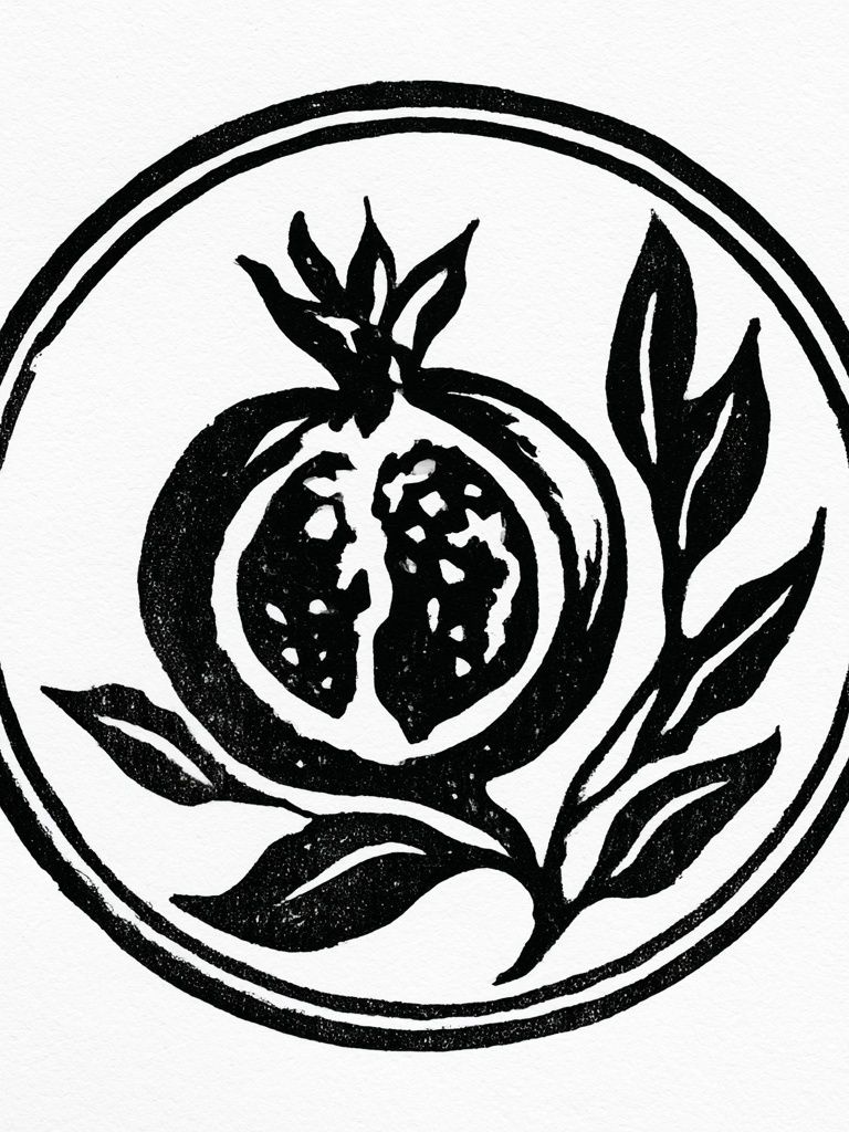 Pomegranate Botanical Print. poster — botanical art