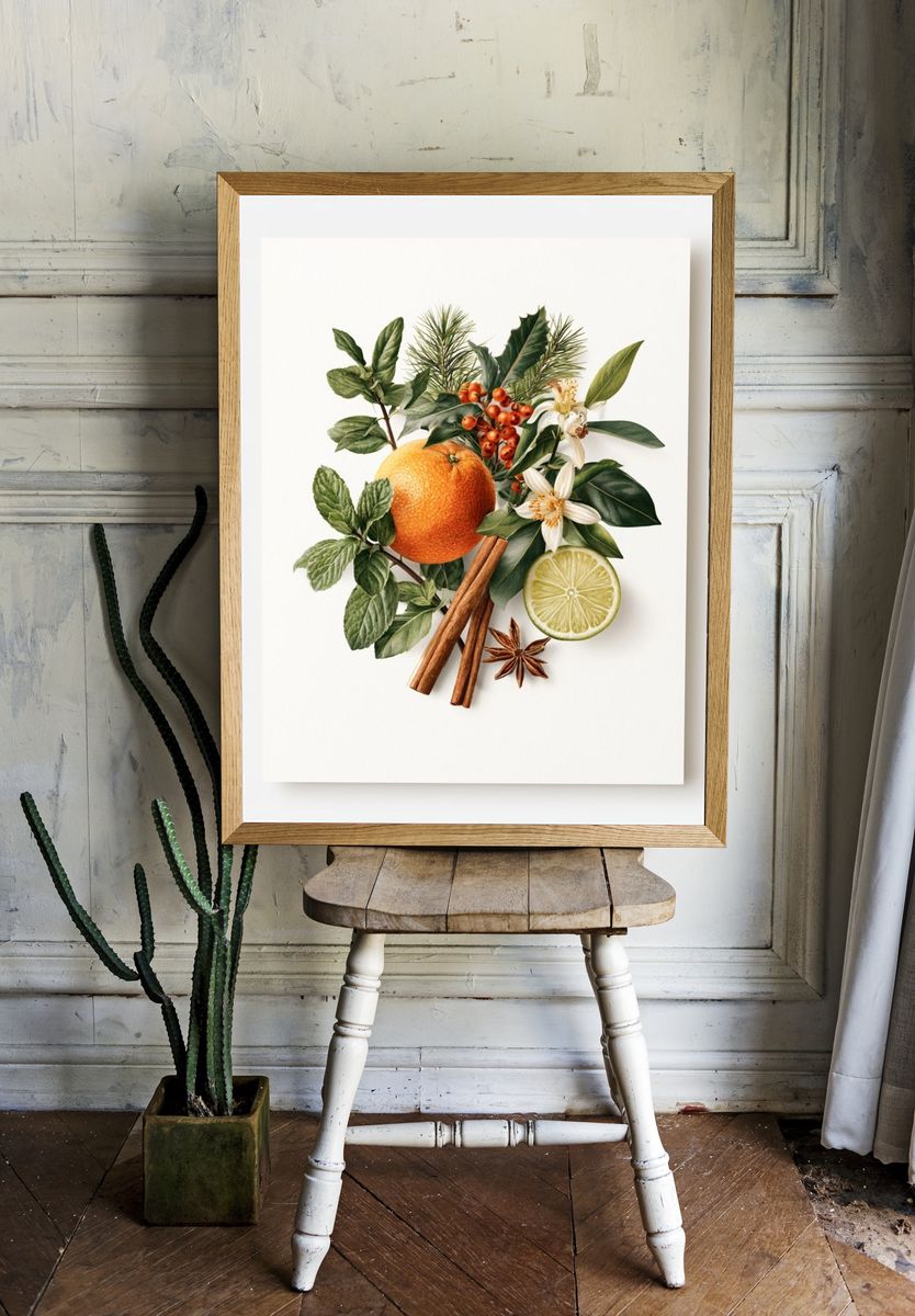 Citrus Botanical Still Life Poster. room preview