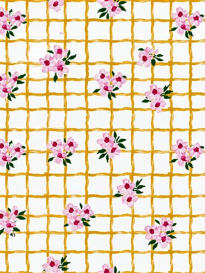 Floral Trellis Pattern Print.