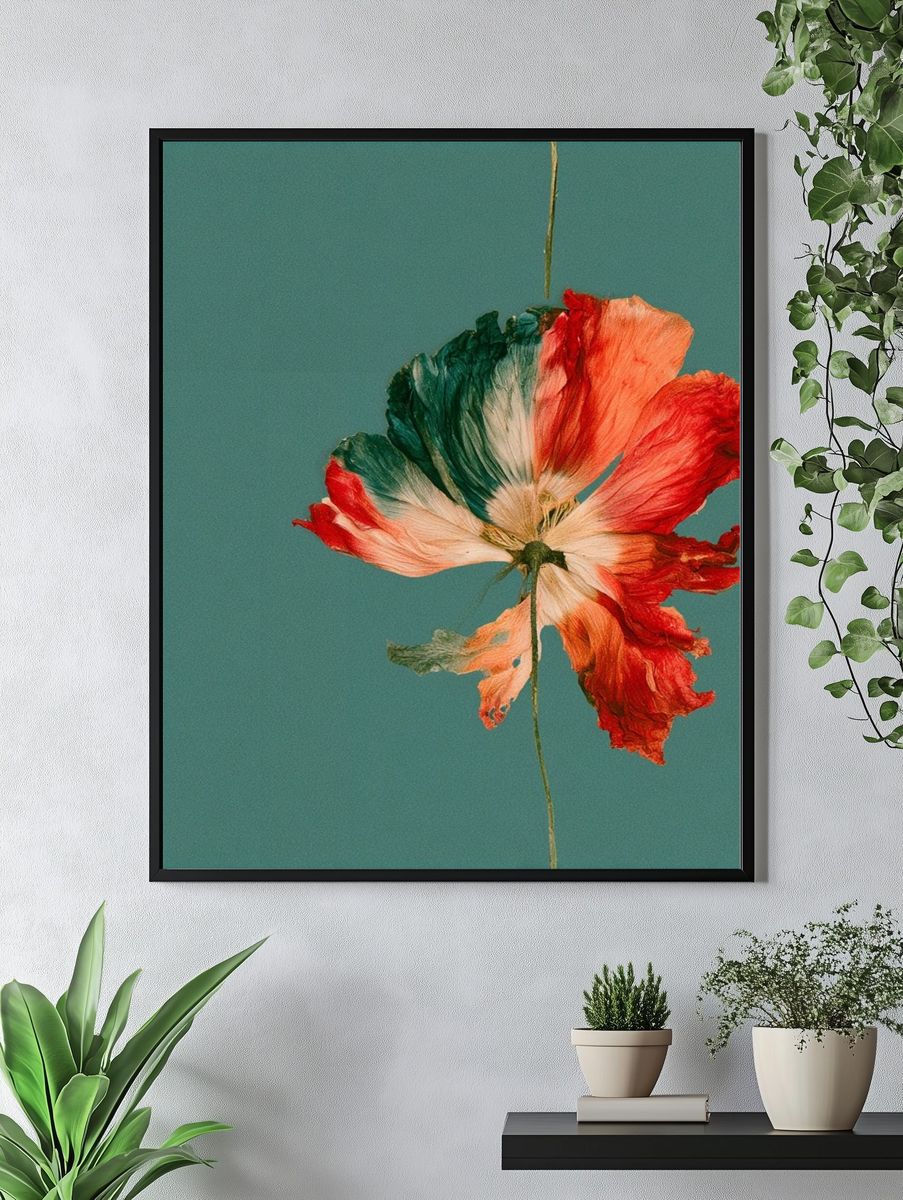 Pressed Poppy Botanical Poster. — room view 4