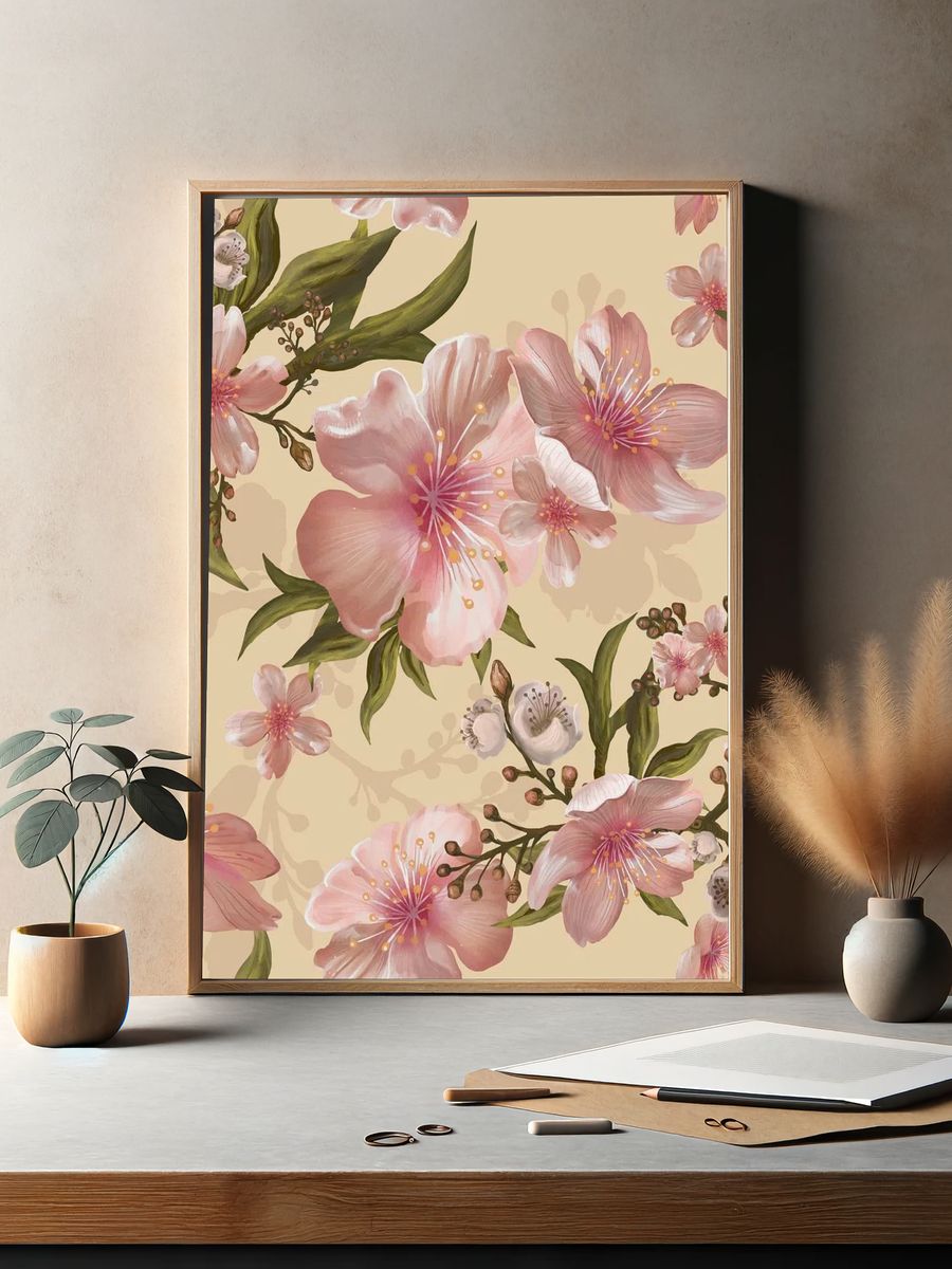 Illustration drawing of Watercolor flower. — room view 2