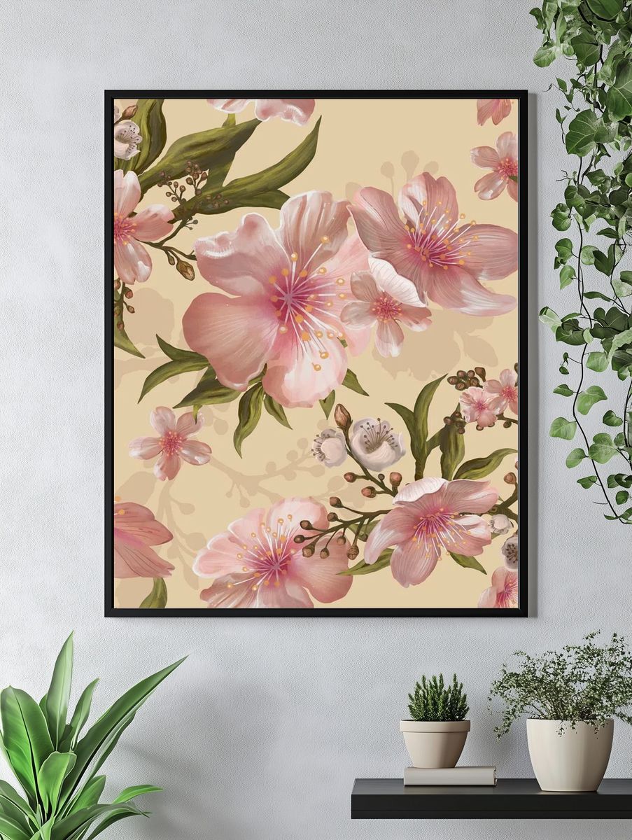 Illustration drawing of Watercolor flower. — room view 4