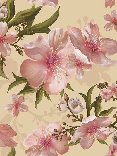 Illustration drawing of Watercolor flower.