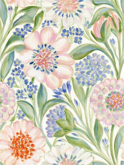 Pastel Floral Garden Print. poster