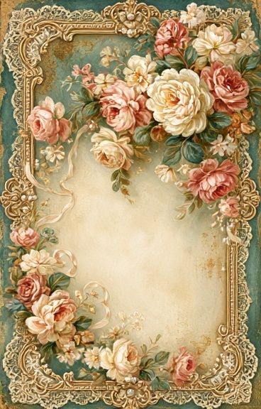 Vintage Floral Ornate Frame Poster. poster detail