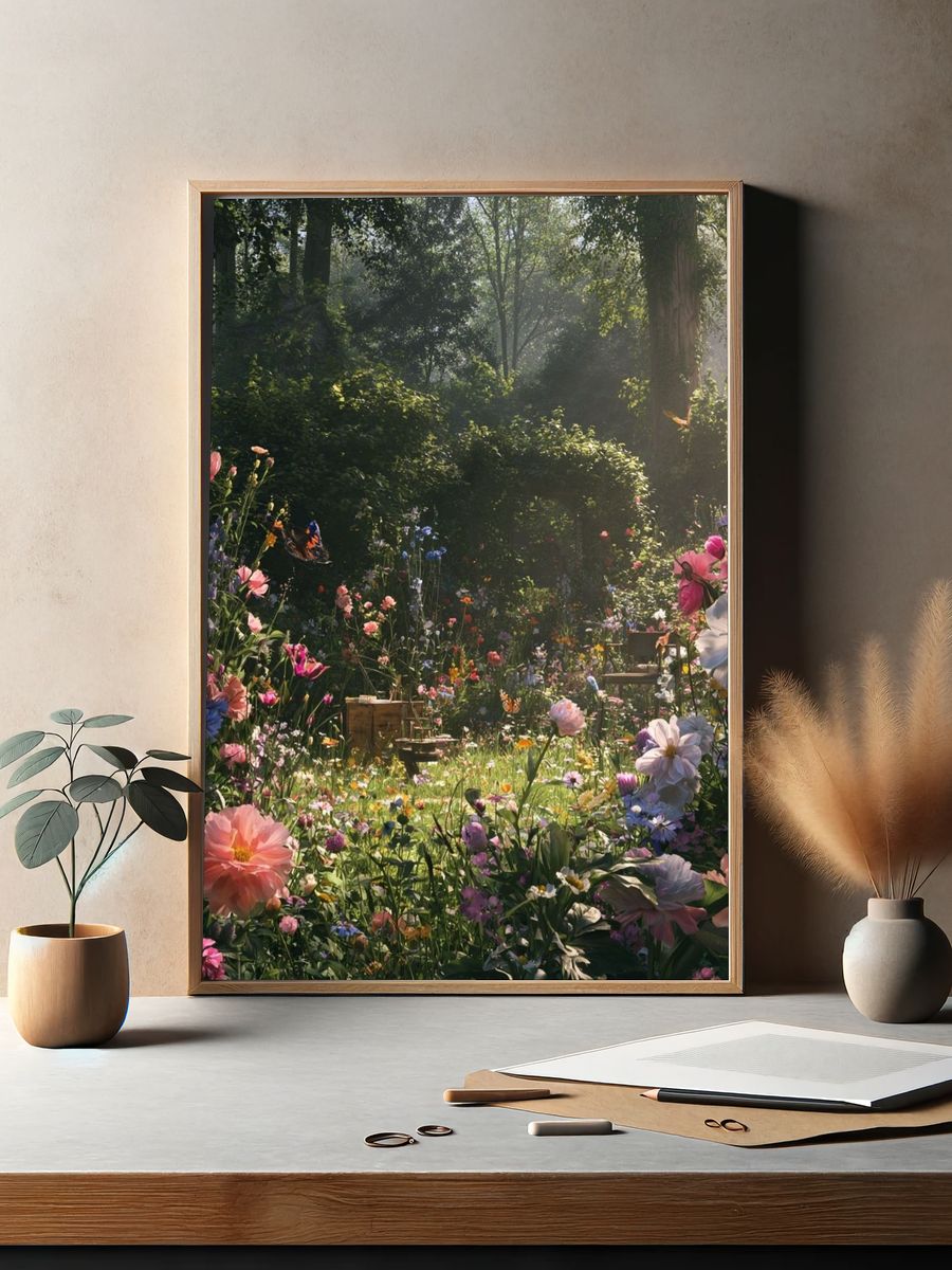Enchanted Flower Garden Poster. — room view 2
