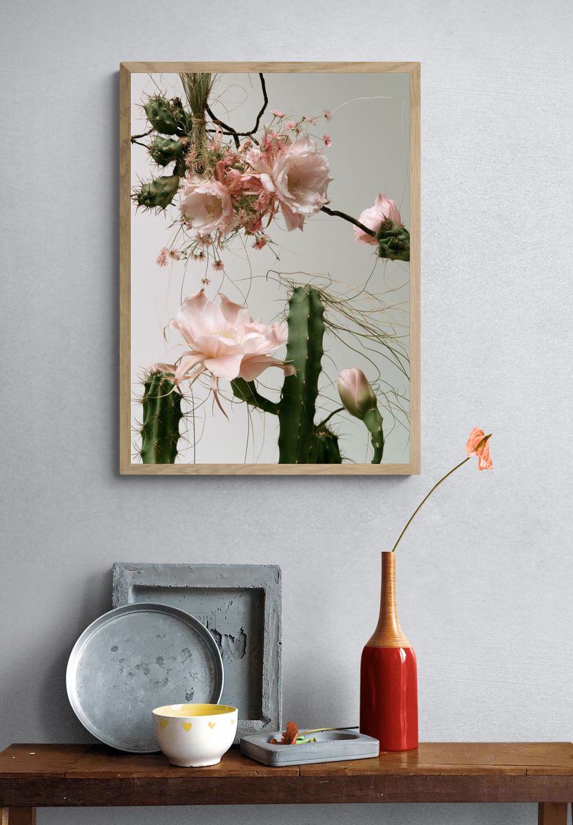 Cactus Bloom Botanical Print. — room view 3