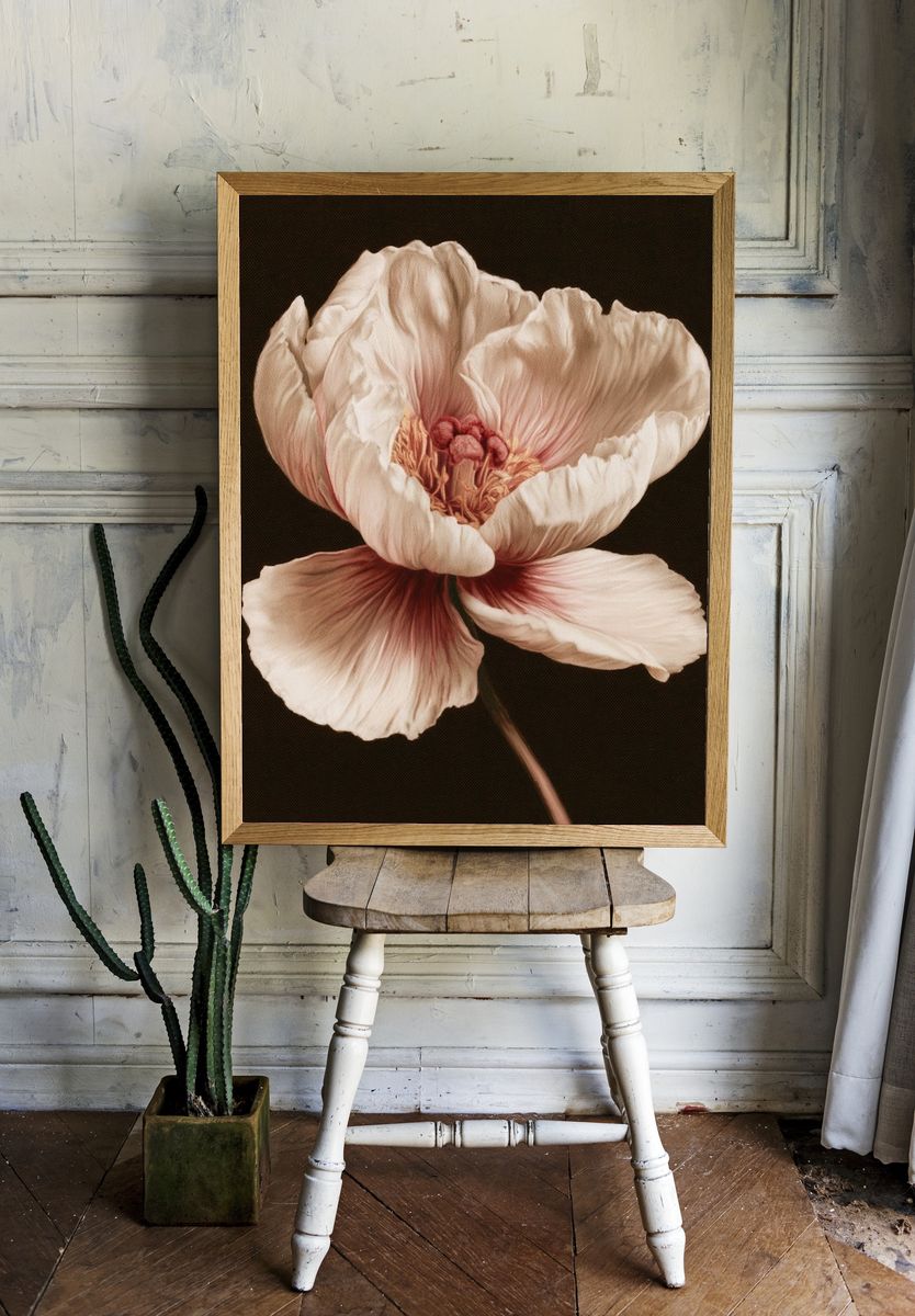 Blush Peony Botanical Print. — room view 1