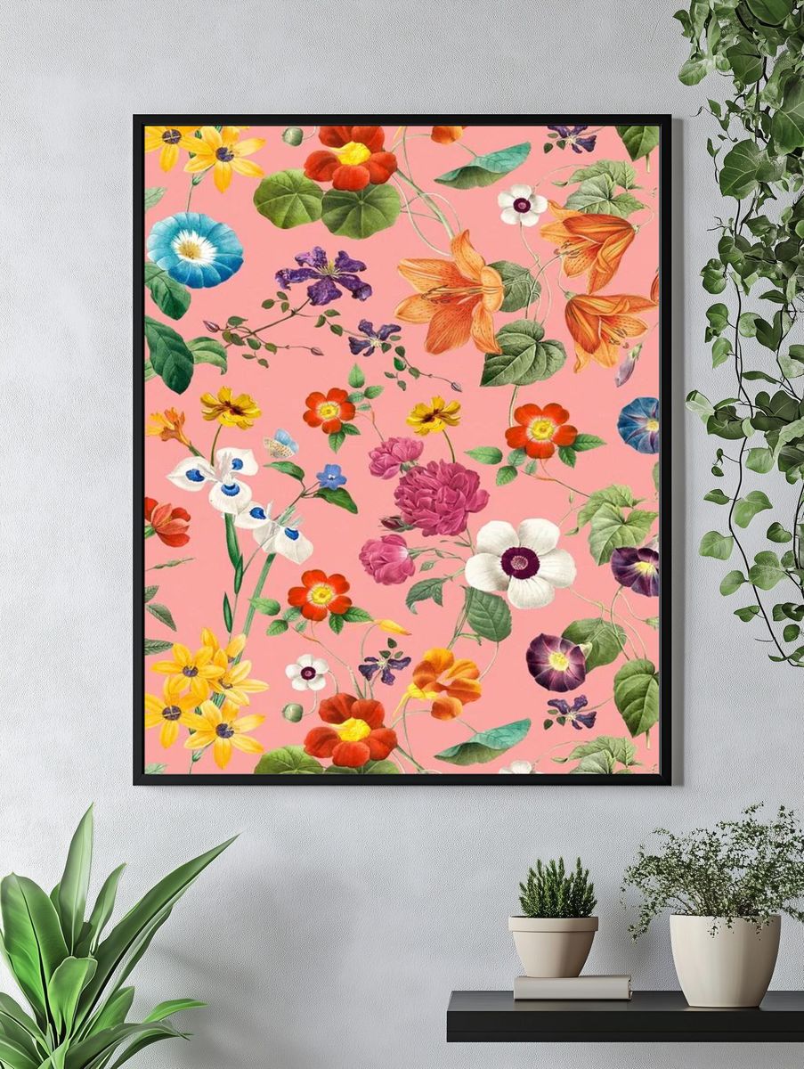Vintage floral pattern mobile wallpaper. — room view 4