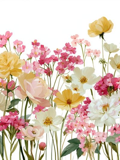 Pastel Wildflower Bouquet Print.