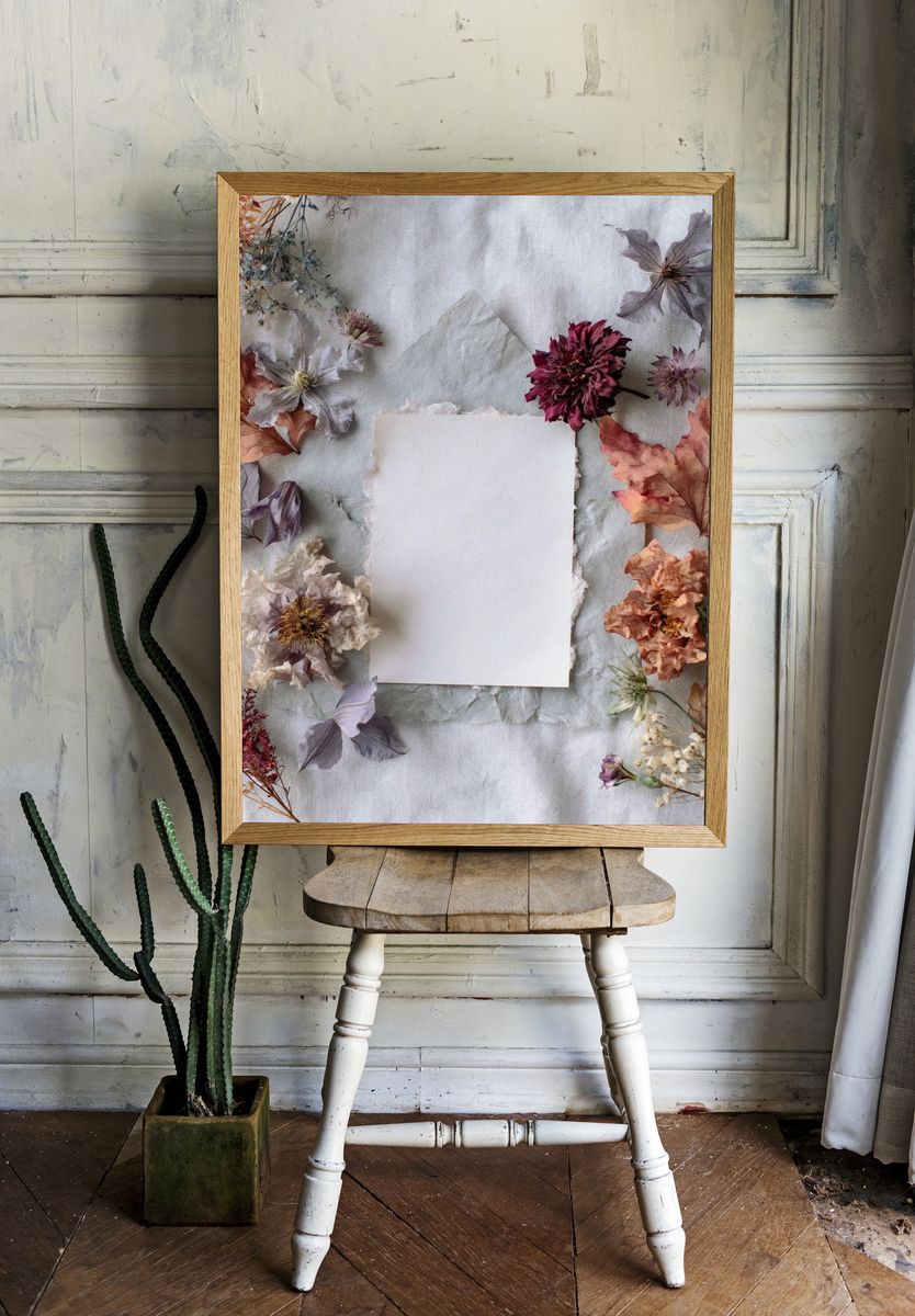 Pressed Flowers Botanical Print. — room view 1