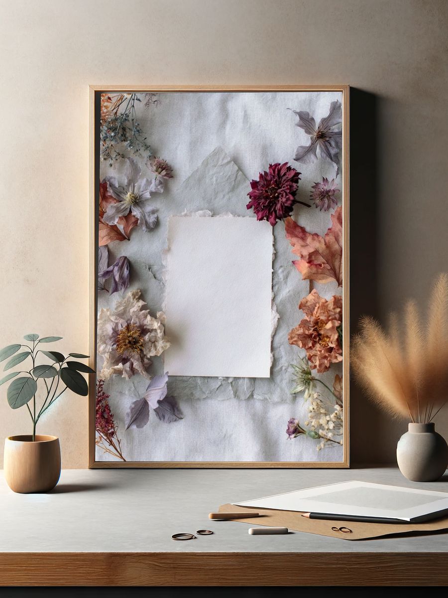 Pressed Flowers Botanical Print. — room view 2