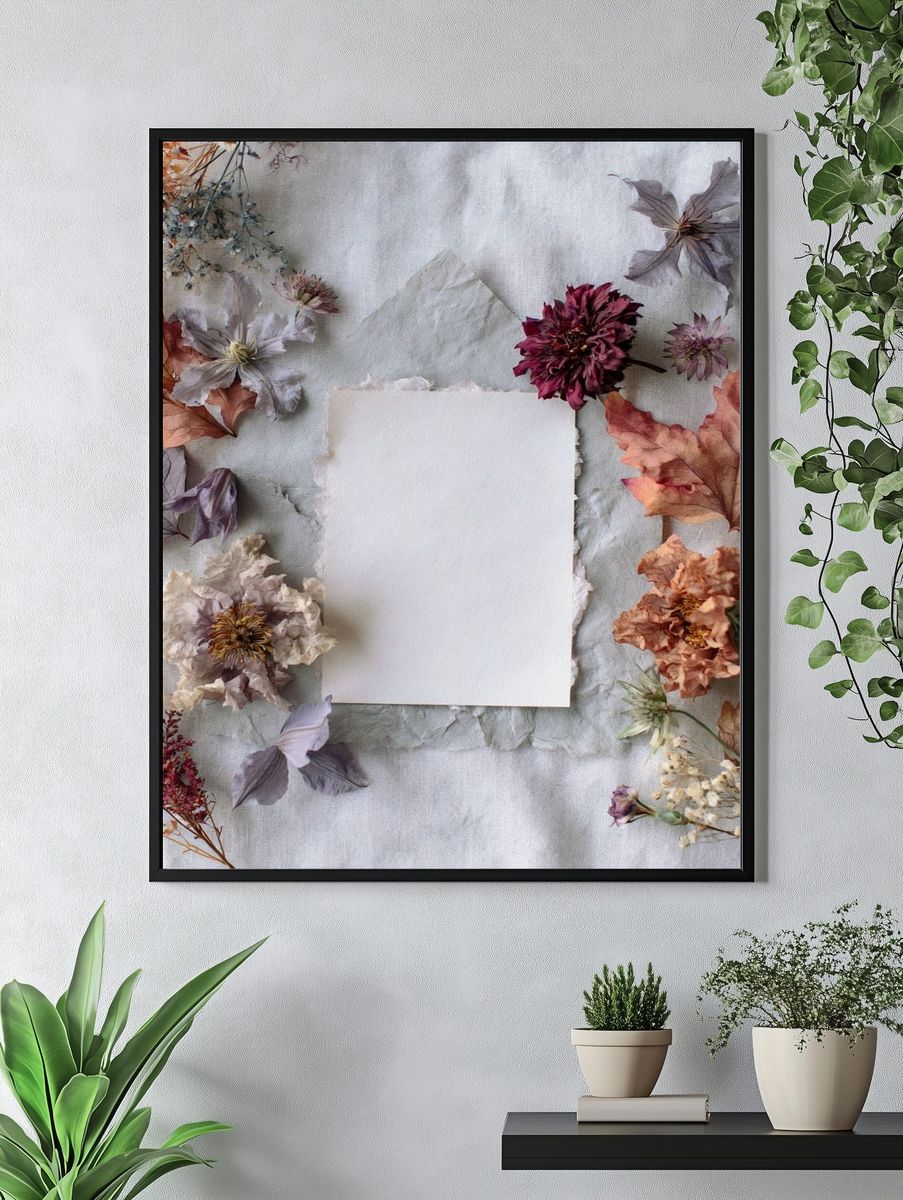 Pressed Flowers Botanical Print. — room view 4