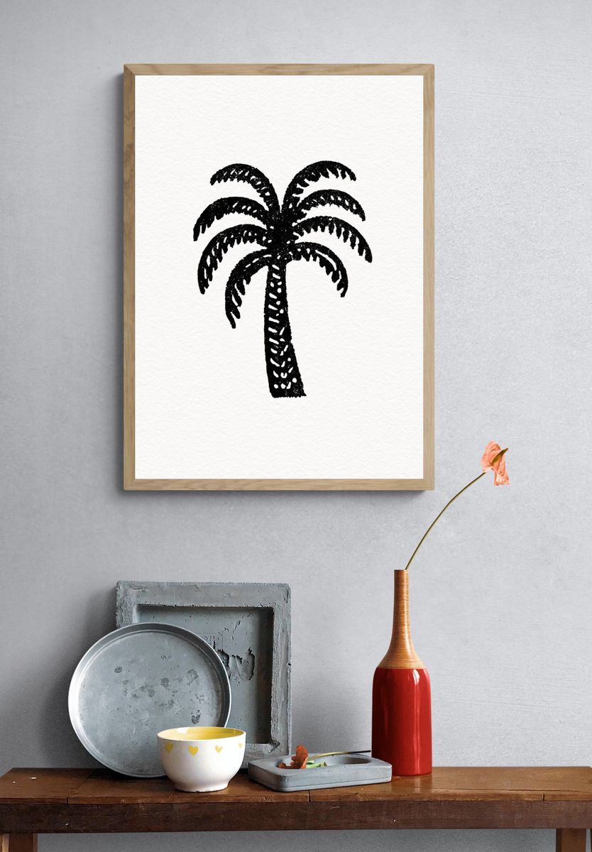 Palm Tree Line-Art Poster. — room view 3