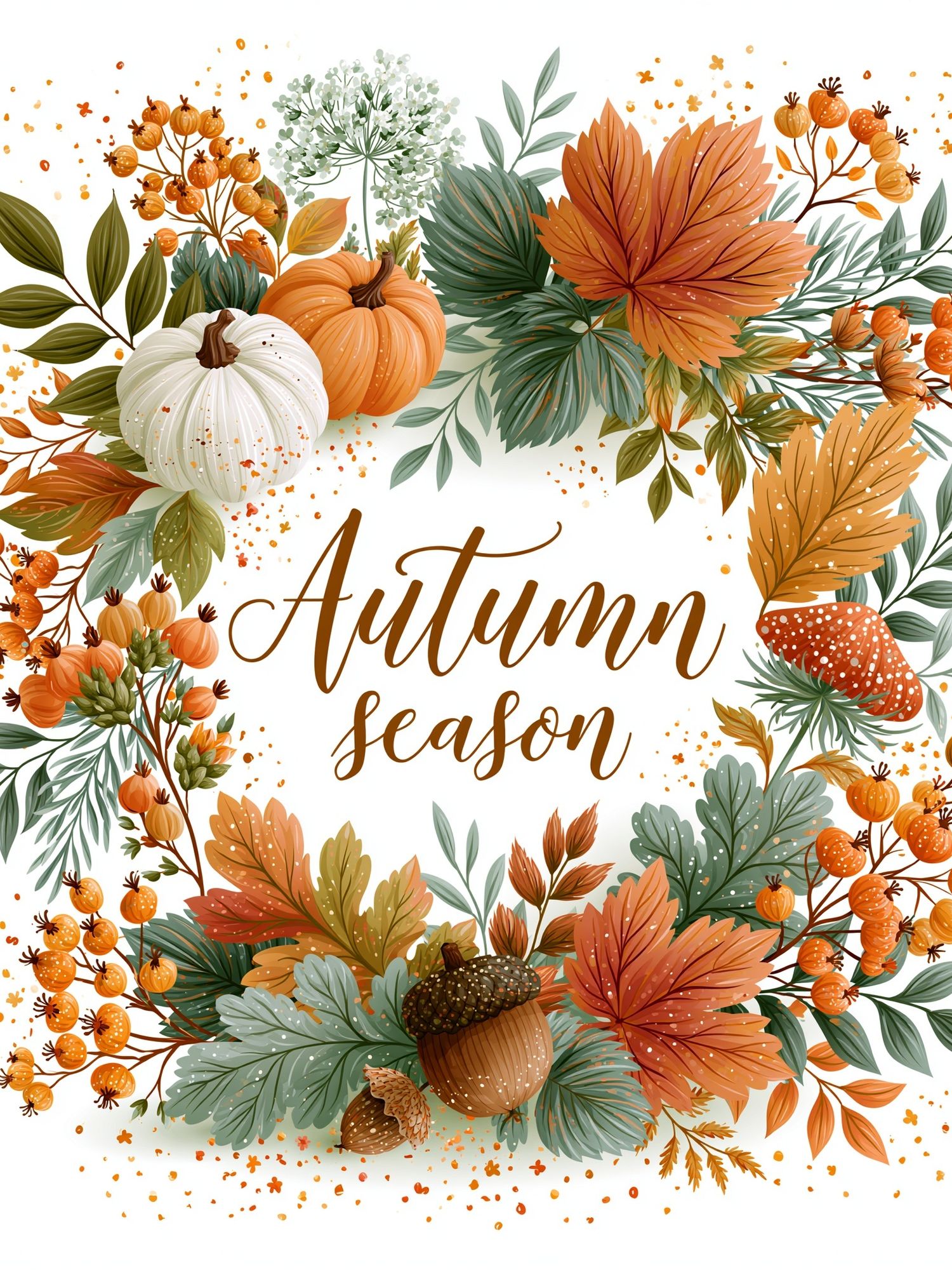 Autumn Season Botanical Poster. poster detail
