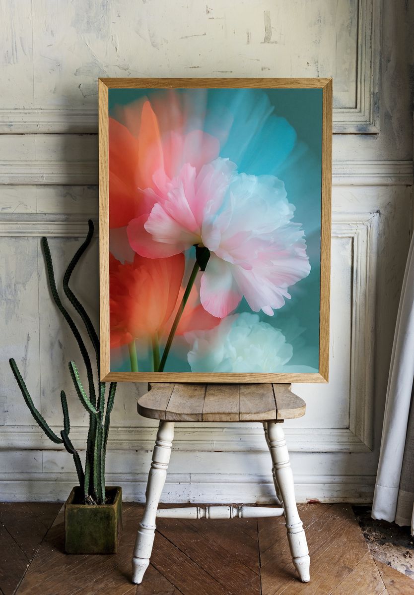 Dreamy Peony Bloom Print. — room view 1