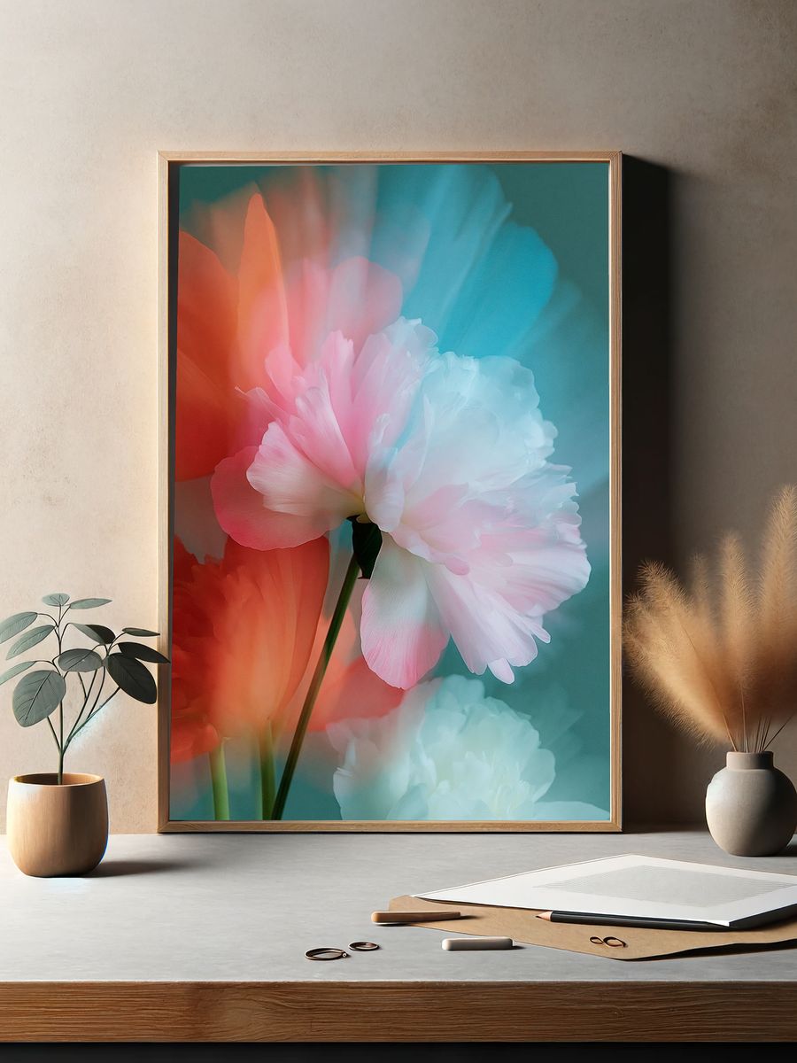 Dreamy Peony Bloom Print. — room view 2