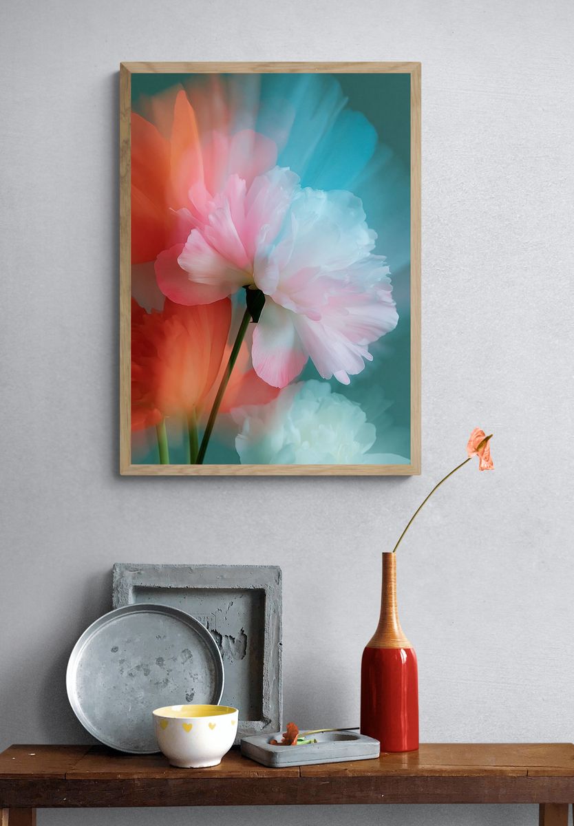 Dreamy Peony Bloom Print. — room view 3