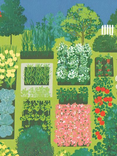 Garden Patchwork Botanical Print. poster