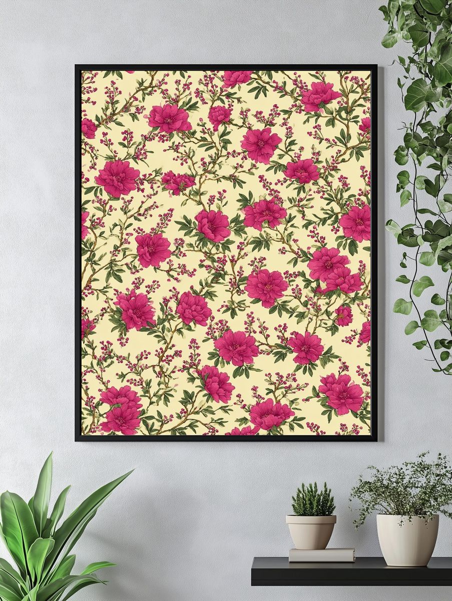 Pink Blossom Botanical Print. — room view 4