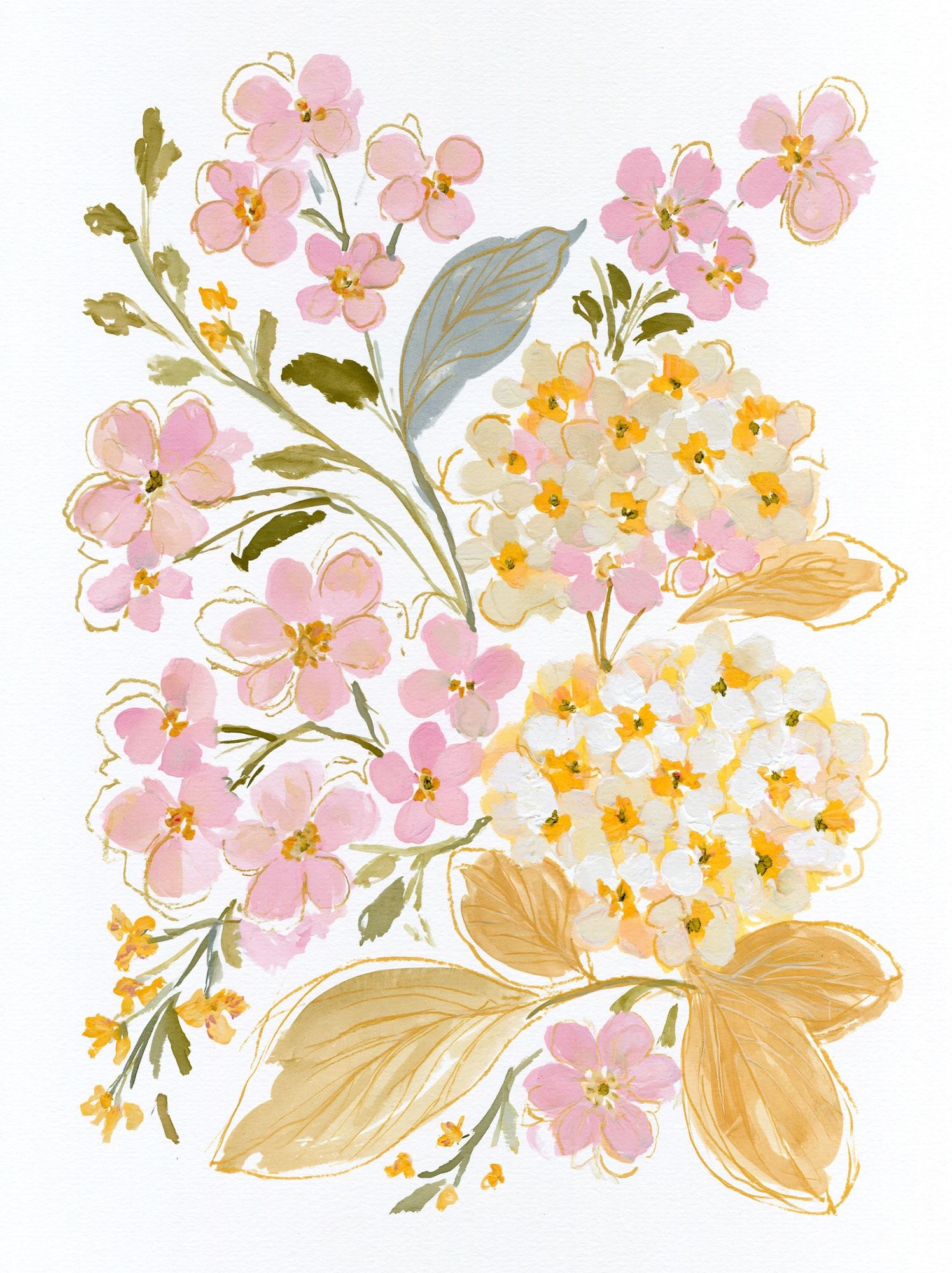 Pastel Floral Watercolor Print. poster detail