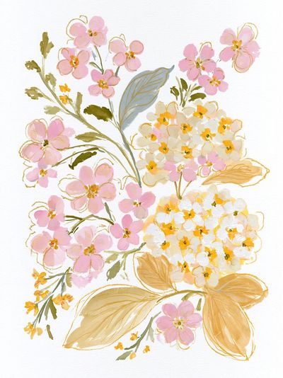 Pastel Floral Watercolor Print.
