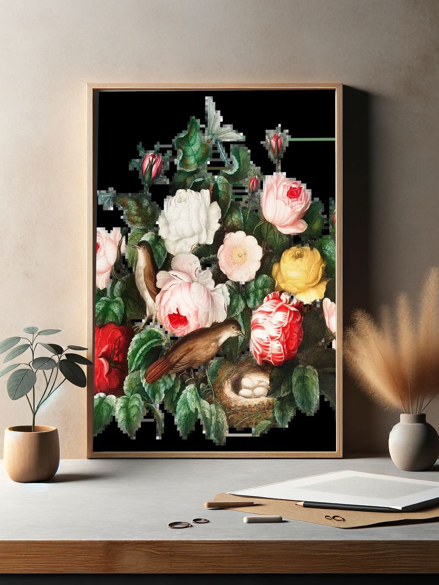 Dried Chamomile Still Life Print. — room view 2